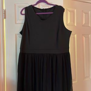 Black plus size jumpsuit with sheer detail